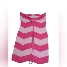 Fashion Nova Pink Chevron Midi Dress