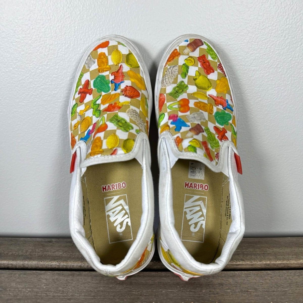 Vans x Haribo Gummy Classic Slip-On Shoes White Gold Mens 6.5  display picture 1