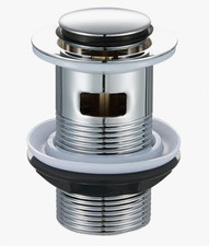 Image of Basin Chrome Clicker waste. Slotted (with overflow) 32MM ( 1. 1/4 inch)