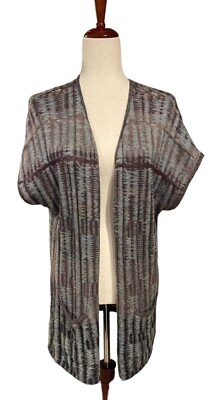 Peruvian Connection Pima Cotton Cardigan Sweater Knit Art  Women s M