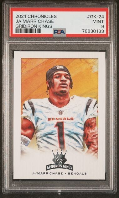 2021 Panini Chronicles Gridiron Kings Ja'Marr Chase Rookie #GK-24 PSA 9 MINT