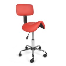Hocker Rollhocker mit Lehne Rot Drehbar Büro Sitzhocker Verstellbar Praxishocker