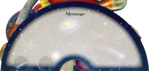 Tarjeta de felicitación de recuerdo emergente 3D piruetas Santoro de la nave espacial roja y planetas Foto 3 de 3