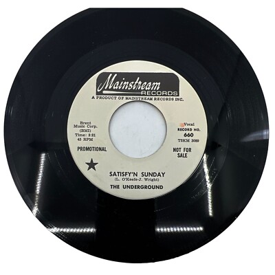 The Underground   Satisfy'n Sunday / Easy 7'' Vinyl 45 RPM Mainstream Records