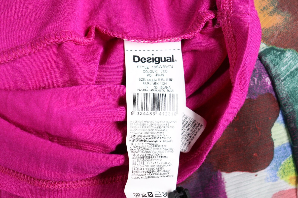 Ladies Desigual Colorful Abstract Top Blouse Shirt Size S | eBay