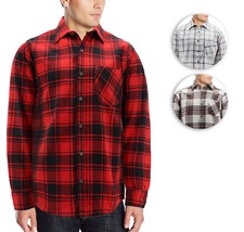 Men  s 100 Cotton Long Sleeve Plaid Check Soft Flannel Button Up Shirt