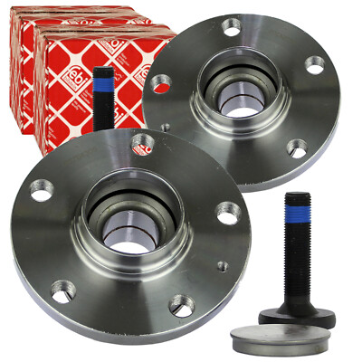 2 FEBI Radlager + Radnabe hinten passend für VW Passat B8 B6 Variant VW Golf 5 6