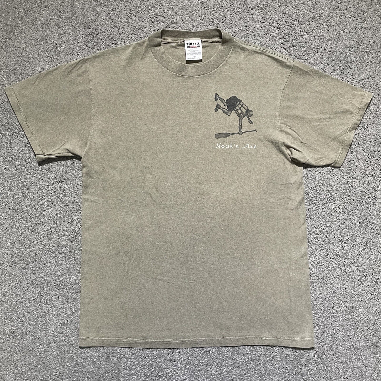 FILA T shirt vintage Arca di Noè bianco acqua da uomo grande beige manica corta canottaggio 1992