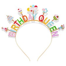 Birthday Headband Birthday Girl Headbands Happy Birthday Crown Cake Candy Bir...