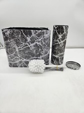 Rectangle waste can Bowl Brush C2 Gray, White, Black marble Bathroom Bin  Brush