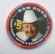 VTG 1999 Sams Town Casino 20th Anniversary Las Vegas 5 Poker Chip Sam Boyd