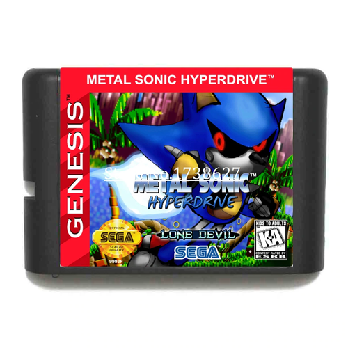 Metal Sonic Hyperdrive 16 Bit Game Cartridge for Sega Mega Drive Genesis System 