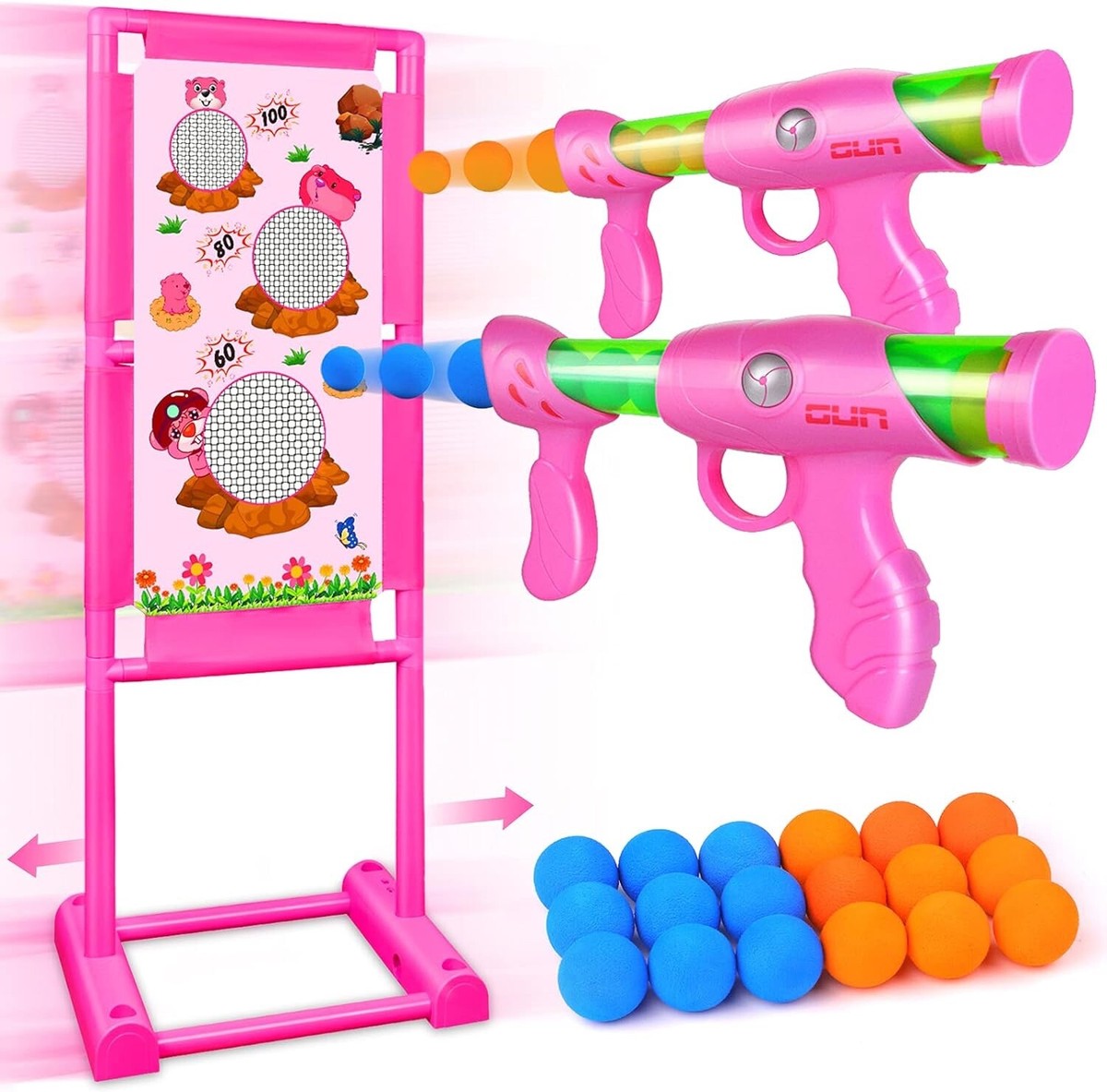 Kids Girls Electronic Moving Shooting Scoring Target Indoor Outdoor  PINK