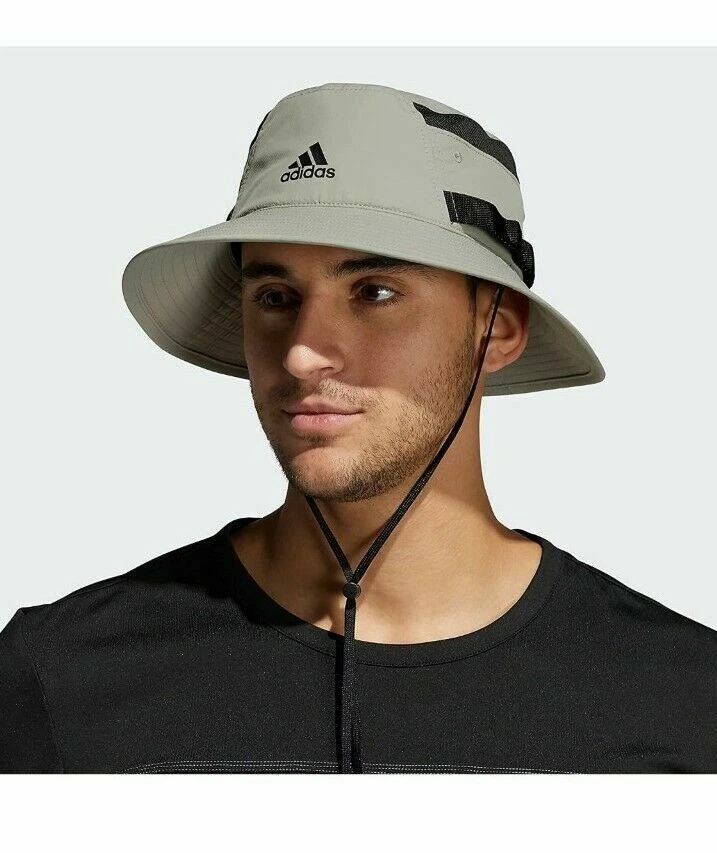 Adidas Men's Victory III Aeroready Bucket Hat Feather Grey/Black Size S/M, L/XL