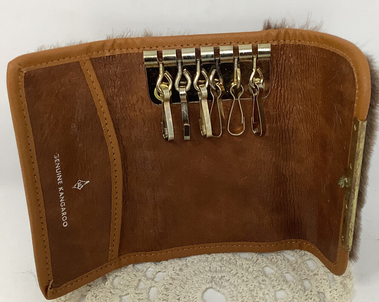 Vintage Kangaroo leather Fur Key Fob Keeper  Aust… - image 3