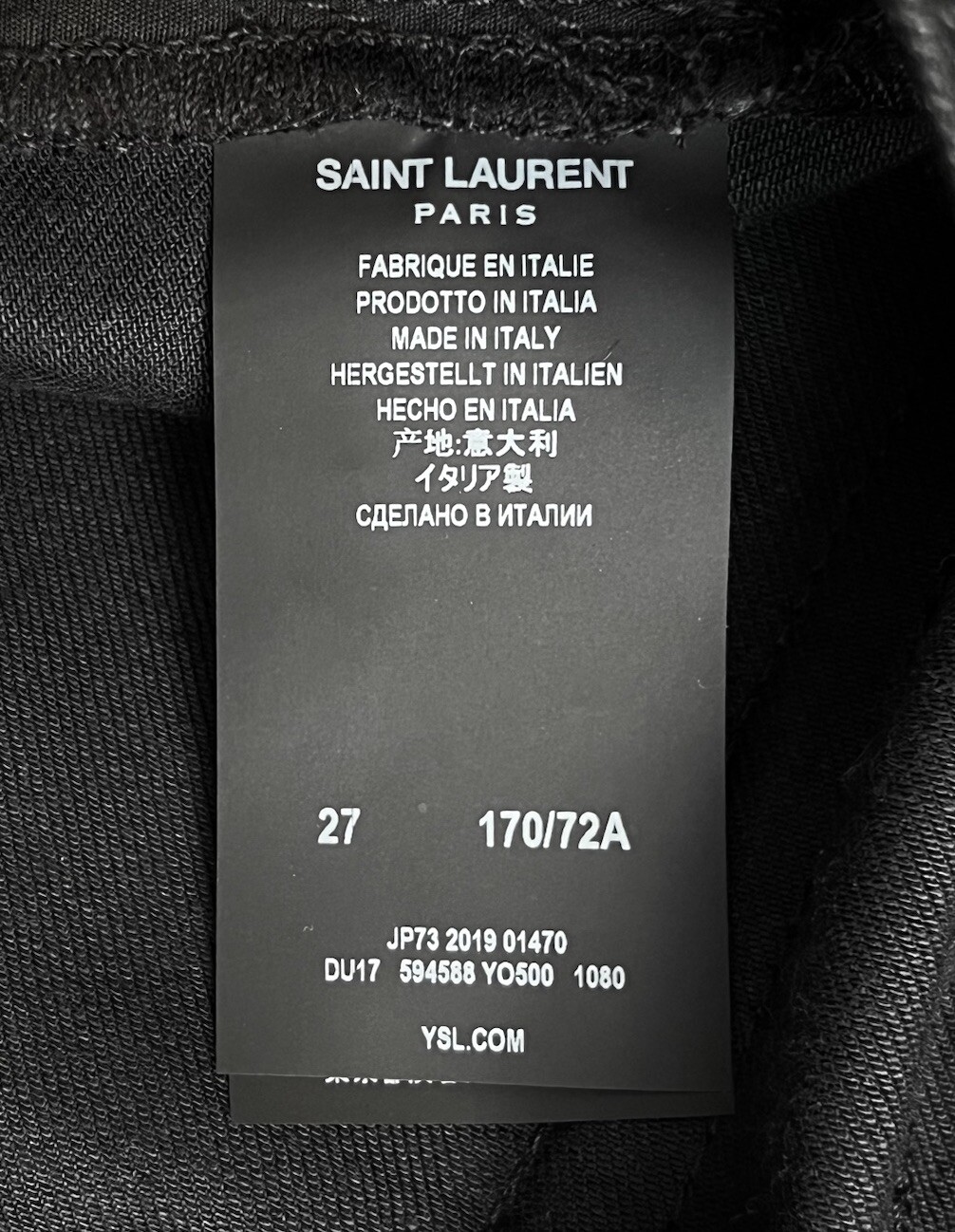 Jeans denim midrise neri skinny midrise grezzi SAINT LAURENT�D05 W SK MW tinti taglia 27