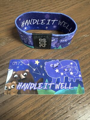 ZOX Gold Strap Small Handle It Well Wristband Bracelet w/Card