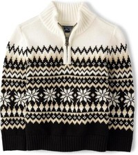 The Children's Place Boy Longsleeve Quarter Zip Pullover Sweater Beige Black 7/8