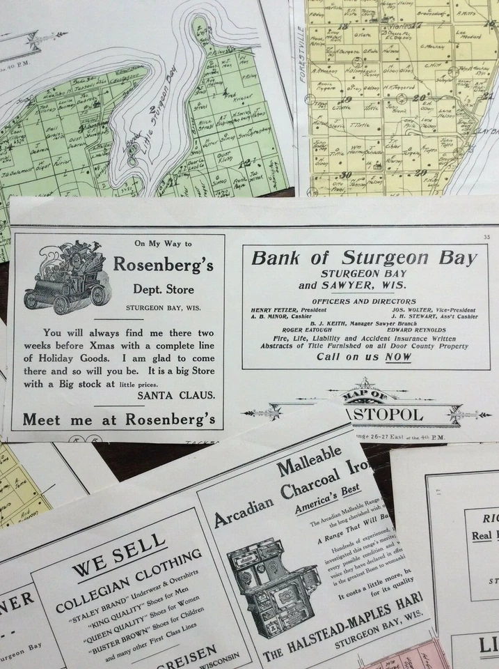 Door County Wisconsin Ads, Maps, 1911, History - Image 2 of 4