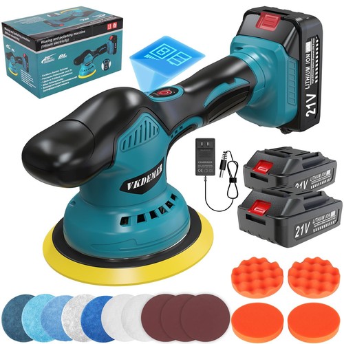 Cordless Car Buffer Polisher, 6 In Mini Buffer Polisher Kit with 2 Pack ...
