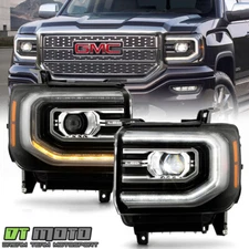 For 2016-2018 GMC Sierra 1500 Full LED Projector Headlights Headlamps Left+Right