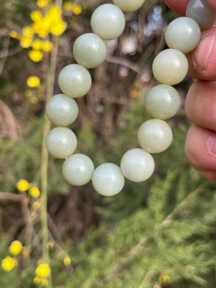 PULSERA JADE NEFRITA 100% NATURAL XIN JIANG HOTAN CHINA CERTIFICADA 47g Foto 2 de 4