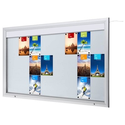 Showdown  Displays Schaukasten T LED silber 24x DIN A4 190,5 x 4,7 x 116,7 cm, 1