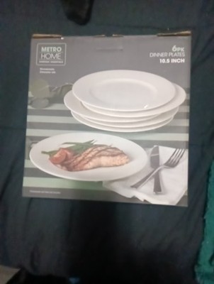 Metro Home Everyday Essentials - 10.5 inch porcelain 6pk Dinner Plates NIB