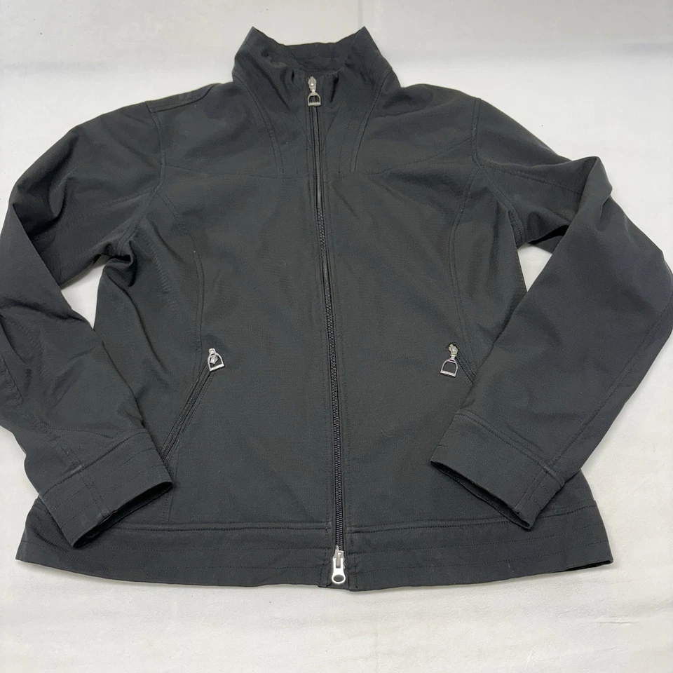 Chaqueta para mujer Ariat negra suave con cremallera completa ligera forrada de vellón L’s L Foto 2 de 4