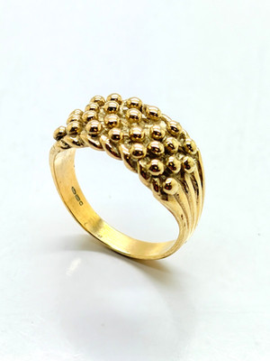 9ct Yellow Solid Gold 4 Row Keeper Ring