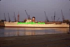 1 slide of Dutch-flag Caraibische Scheepvaart R-2 type reefer ship TANAMO