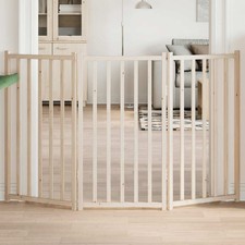 Dog Gate Set of 3 Solid fir wood 59.1 in Foldable Dog Gate