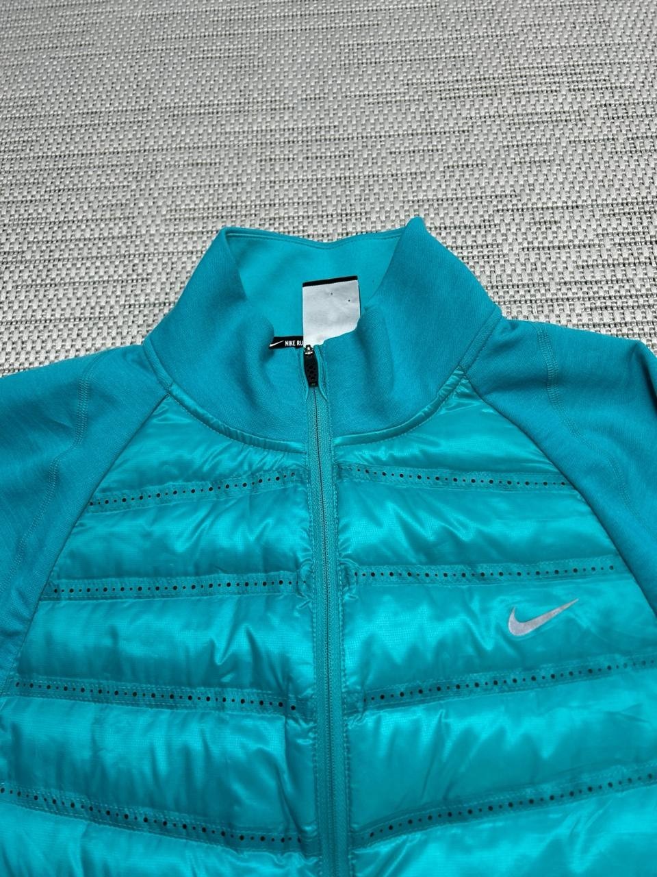 Nike Aeroloft 800 Hybrid Jacket Women XL Blue Stretch Insulated Full Zip Running image 2