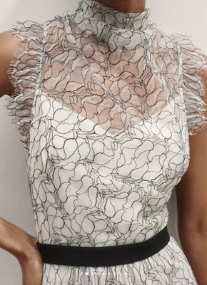 ME+EM MONOCHROME LACE MIDI DRESS + Belt | eBay