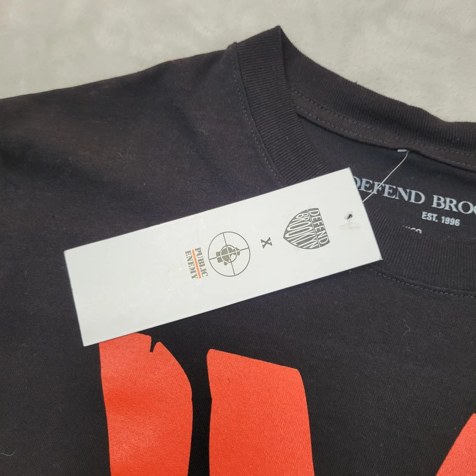 Camiseta masculina grande gráfica hip hop streetwear rap Defend Brooklyn Public Enemy - Imagem 2 de 4