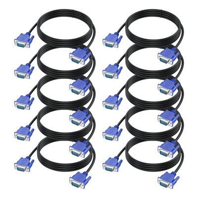 VGA Cable 6 Feet 10-Pack, VGA Monitor Cable, Computer VGA Shielding Cord 1080P F
