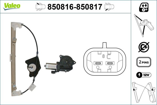 Valeo Fensterheber 850816 FüR Alfa 159 Sportwagon MPI 939AXL1A 939BXL1A Tbi 939-image