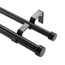 1 Inch Double Curtain Rods 36 to 72 Inches 3-6ft , Drapery Rods for Windows 24