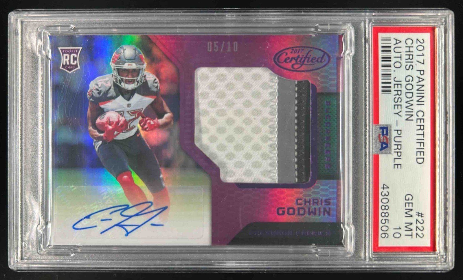 Chris Godwin Panini Certified #222 Autograph Jersey-Mirror Purple