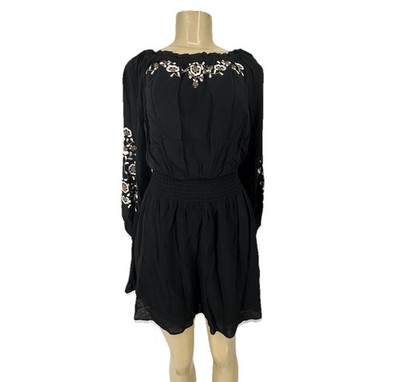 White House Black Market Small Petite Women Embroidered Tunic Mini Dress L19