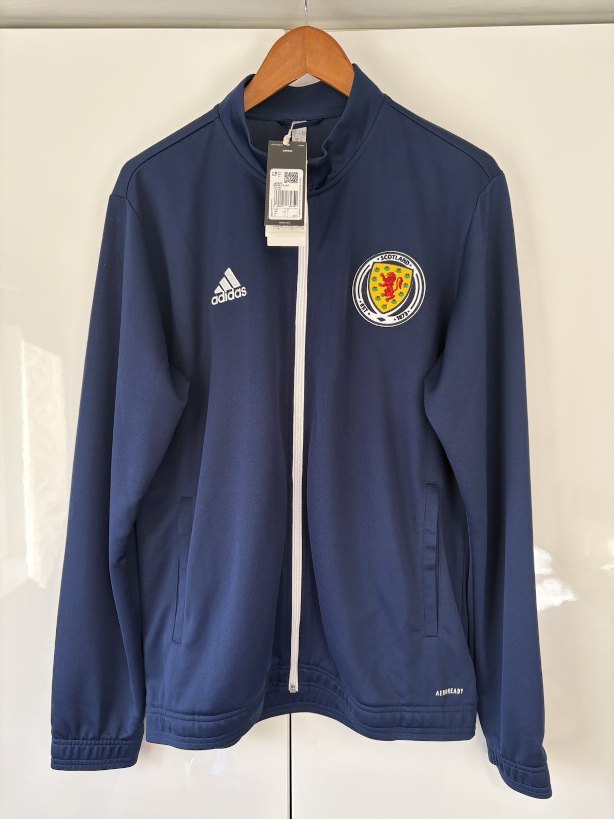 Adidas Scotland ENT Track Top , Full Zip, Navy. Mens Size Small.