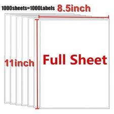 1000x Shipping Labels 8.5x11 Full Sheet Self Adhesive For Laser Inkjet Printer