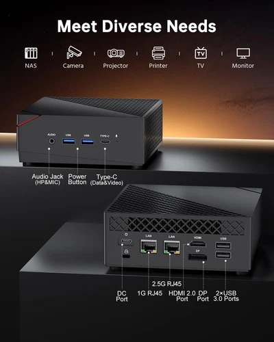 ACEMAGICIAN 4K GAMING Mini PC AMD Ryzen 7 5825U 16GB DDR4 512GB SSD Win11PRO BT - Bild 7 von 10