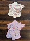 WWII Embroidered France Map Felt Patches – Liberation Souvenir (2) Original Rare — photo 2