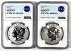 2022 Fiji Morgan and Peace Silver Dollar "P" Set - NGC PSS Reverse PF70 FDOI