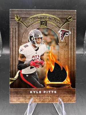 2022 Panini Donruss Passing The Torch Kyle Pitts Tony Gonzalez Patch 092/199