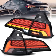Paar VLAND Rückleuchten für 17-24 Tesla Model 3 Model Y LED Gelb Dynamic Blinker