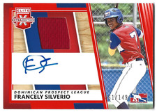 2022 Elite Extra Edition #DMS-FS Francely Silverio /149 Auto Game Used Patch DPL