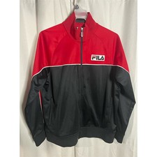 Vintage Fila Full Zip Track Jacket Red Black Men's Size Large Casual