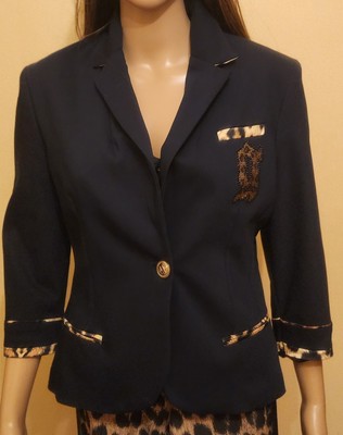 Seltene ikonische Vintage John Galliano Jacke Nachtblau Animalier